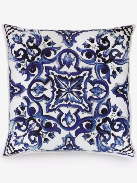 Dolce & Gabbana mellemstor pude i anvas med Blu Mediterraneo-tryk