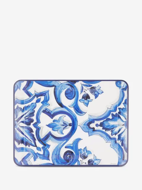 Dolce & Gabbana large Mediterraneo-print wooden tray