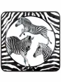 Dolce & Gabbana zebra-print wooden large tray - White