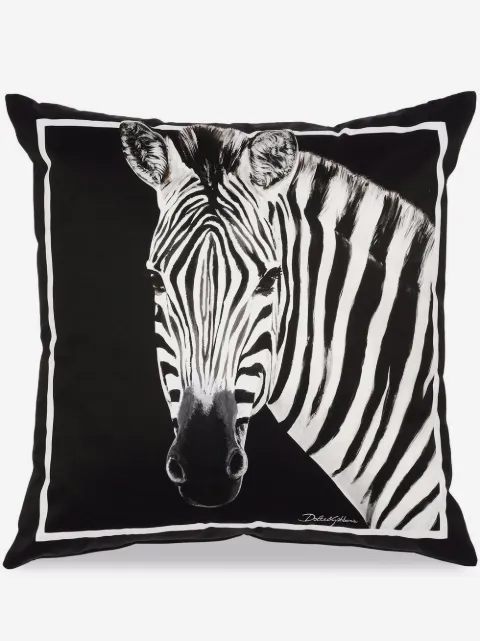 Dolce & Gabbana medium zebra-print duchesse cotton cushion