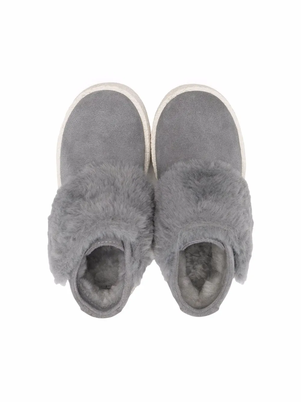 Age of Innocence Chubi enkellaarzen met afwerking van bont Grijs