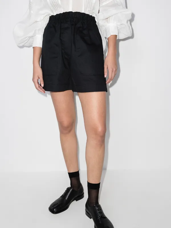未使用タグ付き　Lee Mathews / Drill ショートパンツ Lee Mathews Short Drill à Taille Élastiquée | Noir | FARFETCH FR