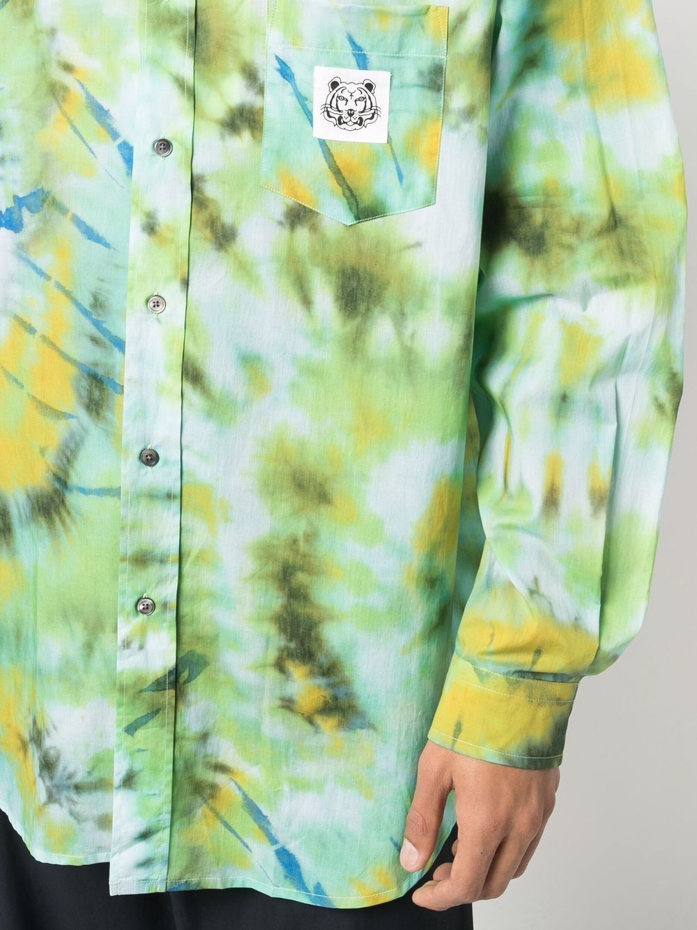 Shop Kenzo Printed Long-sleeve Shirt In Green