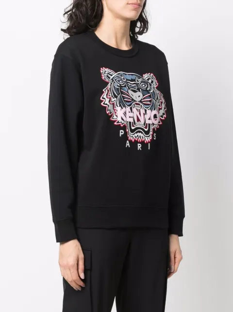 Shop Kenzo embroidered tiger sweatshirt 