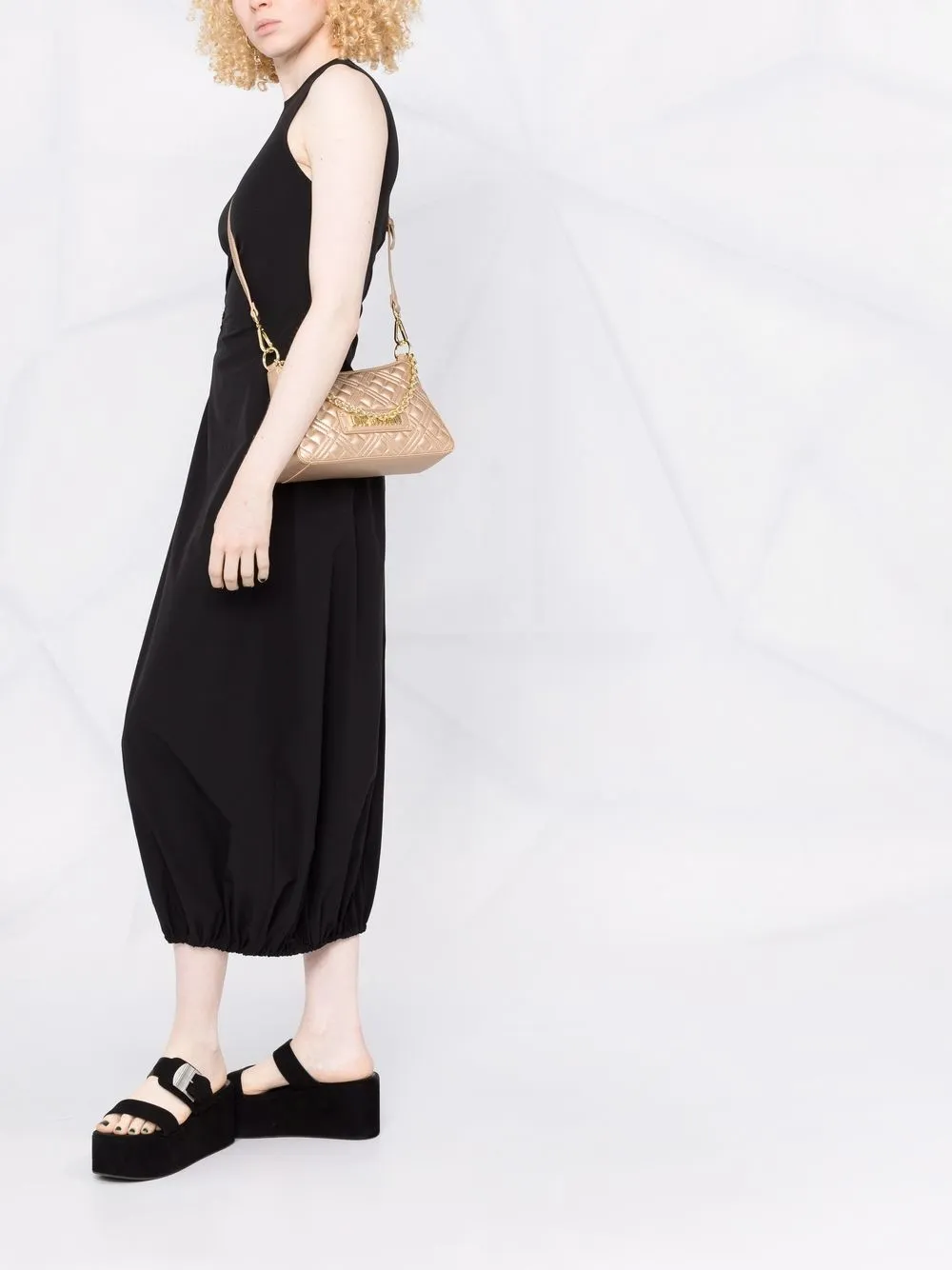 Love Moschino Shopper met logoplakkaat - Goud