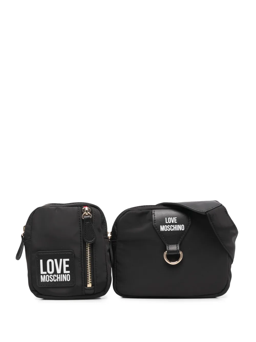 

Love Moschino cangurera con parche del logo - Negro