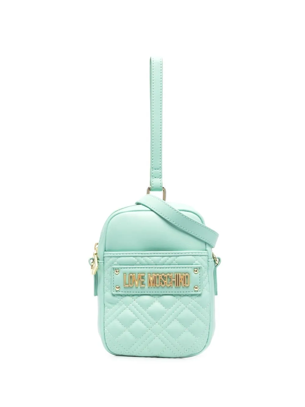 

Love Moschino bolsa satchel con placa del logo - Verde