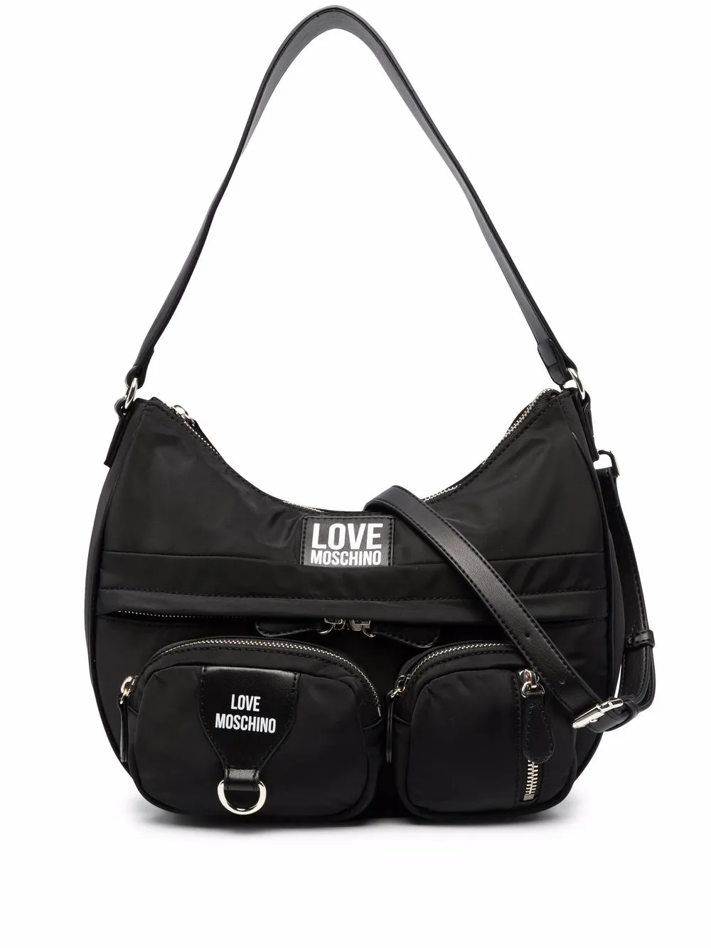 

Love Moschino logo-patch shoulder bag - Black