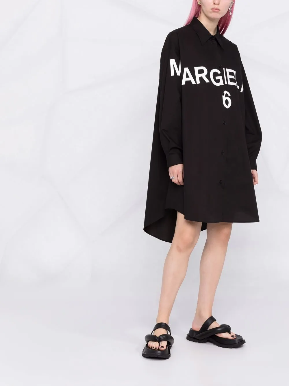 фото Mm6 maison margiela платье-рубашка с логотипом