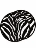 Dolce & Gabbana zebra-print porcelain dessert plates (set of 2) - White