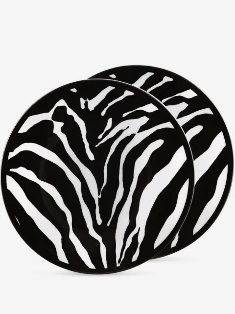 Dolce & Gabbana zebra-print porcelain dessert plates (set of two)