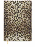 Dolce & Gabbana medium leopard-print leather blank notebook - Yellow
