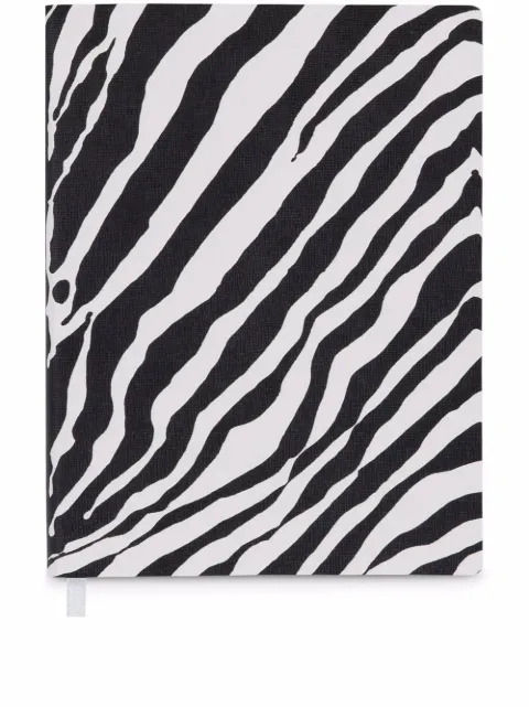 Dolce & Gabbana large zebra-print leather blank notebook