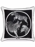 Dolce & Gabbana zebra-print silk twill cushion - Black