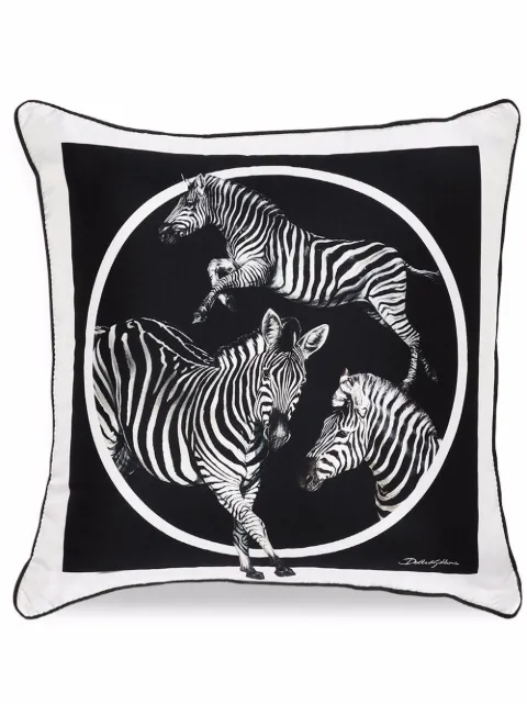 Dolce & Gabbana zebra-print silk twill cushion
