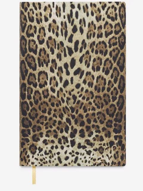 Dolce & Gabbana petit carnet en cuir à imprimé léopard