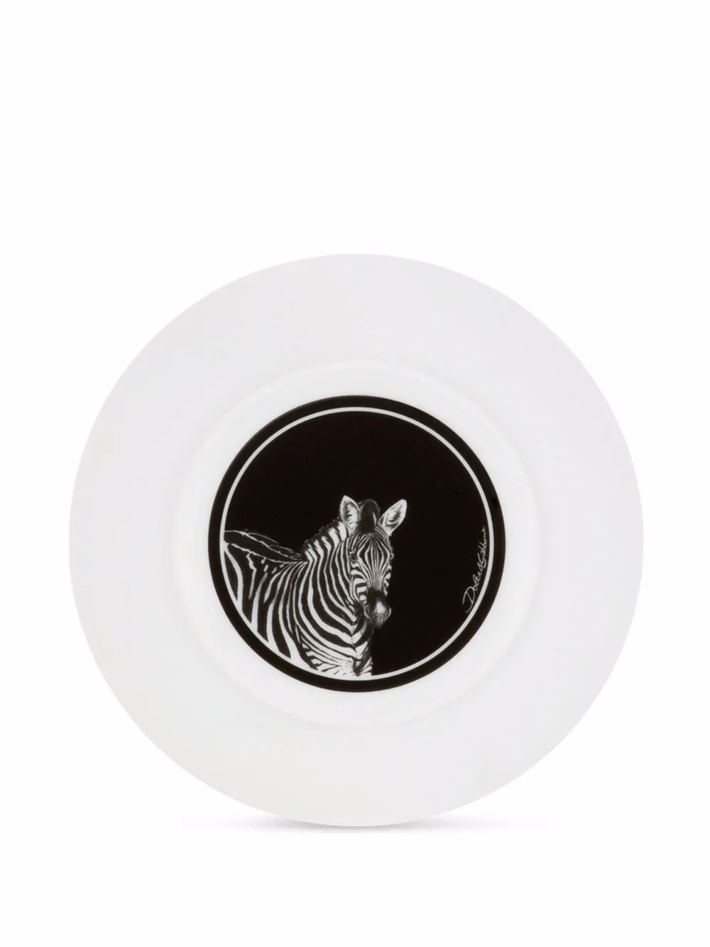  Dolce & Gabbana Zebra-print Porcelain Dinner Plates (set Of 2) - White 