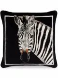 Dolce & Gabbana small zebra-print velvet cushion - Black