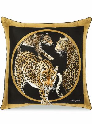 Dolce & Gabbana Small Blu Mediterraneo-print Canvas Cushion - White