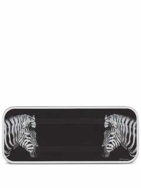 Dolce & Gabbana small zebra-print wood tray