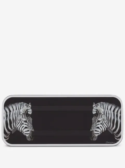 Dolce & Gabbana small zebra-print wood tray