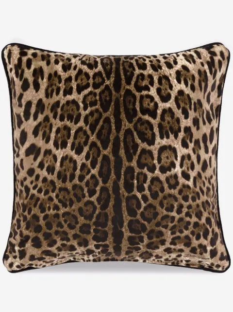 Dolce & Gabbana Mittelgroßes Kissen mit Leopardo-Print
