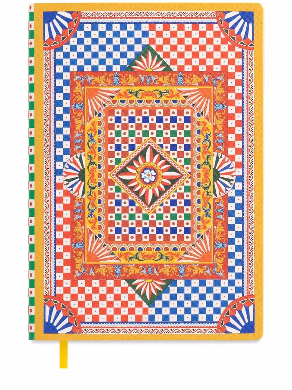 Dolce & Gabbana medium Carretto-print ruled notebook | Orange | Image 1
