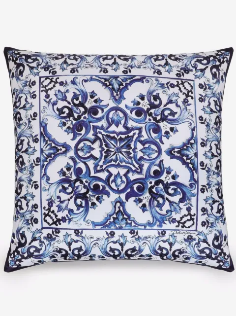Dolce & Gabbana medium Blu Mediterraneo-print duchesse cotton cushion