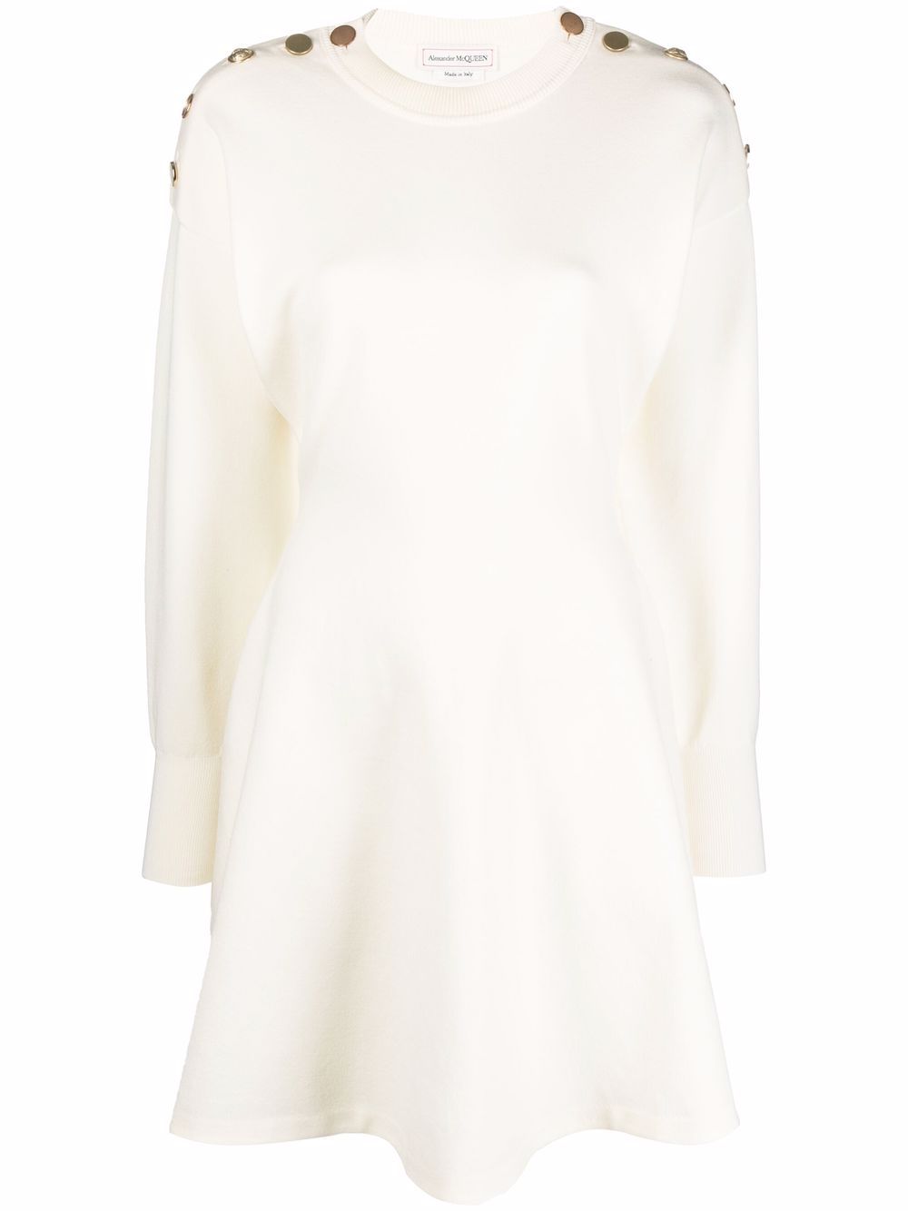 

Alexander McQueen buttoned-shoulder mini dress - Neutrals