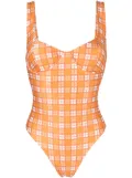 Faithfull the Brand Mona check swimsuit - Orange