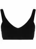 REMAIN ribbed-knit cropped bra - Black