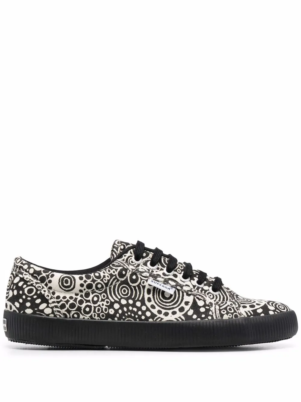 Superga printed lo-top sneakers Black