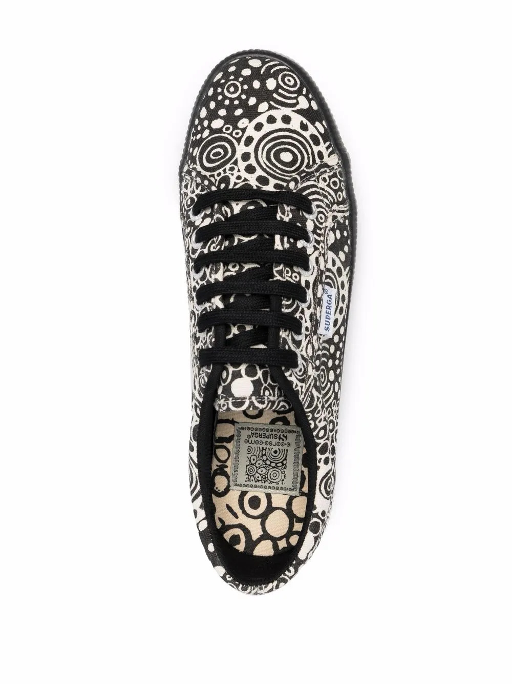 Superga printed lo-top sneakers Black