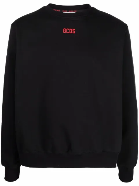GCDS logo-print crew neck sweatshirt