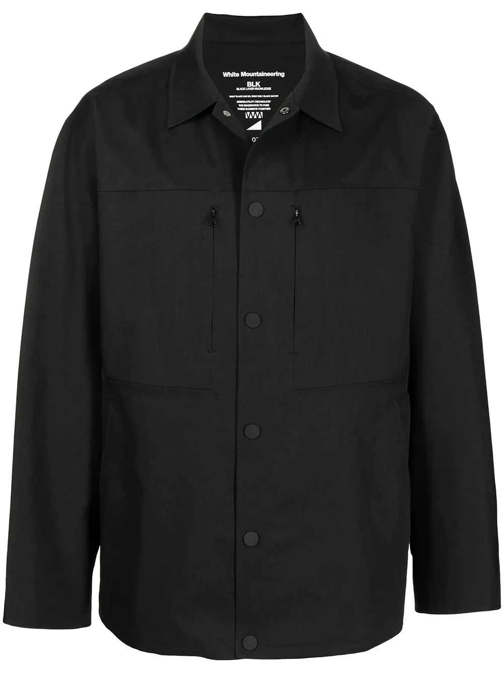 

White Mountaineering sobrecamisa con bolsillo en el pecho - Negro