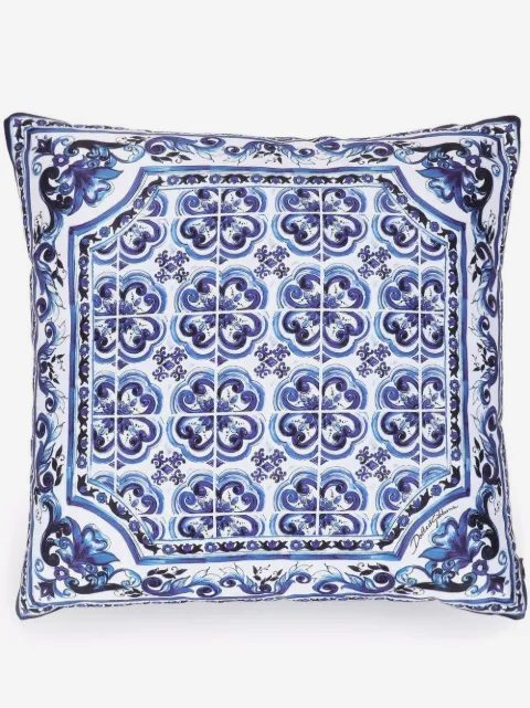 Dolce & Gabbana small Blu Mediterraneo-print duchesse cotton cushion