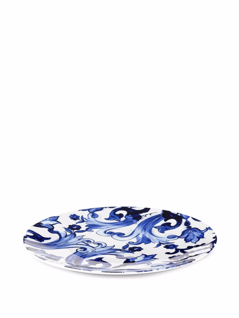 Shop Dolce & Gabbana Blu Mediterraneo-print Porcelain Charger Plate (31cm) In White