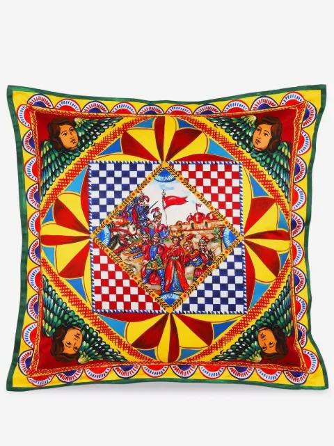 Dolce & Gabbana medium Carretto-print duchesse cotton cushion