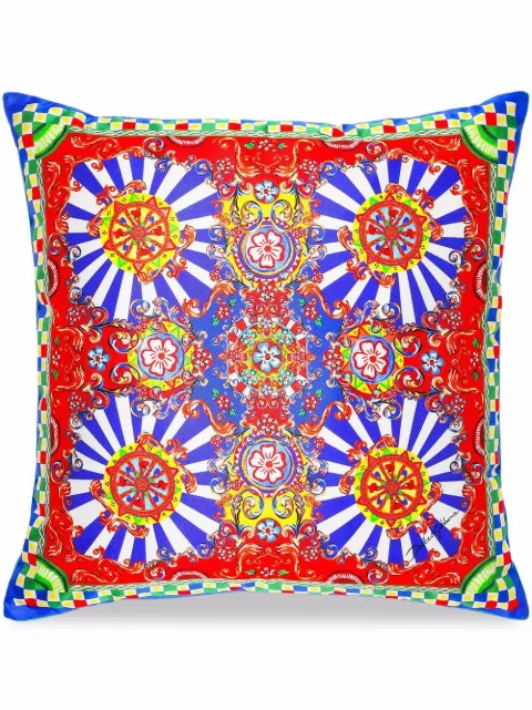 Dolce & Gabbana medium Carretto-print silk cushion