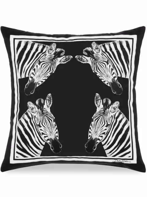 Dolce & Gabbana small zebra-print duchesse cotton cushion