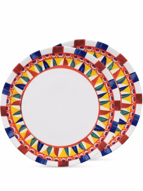 Dolce & Gabbana Carretto-print porcelain dinner plates (set of 2)