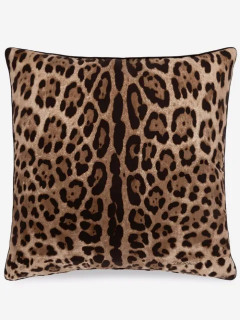 Dolce & Gabbana leopard-print silk twill cushion