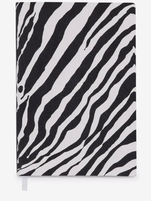 Dolce & Gabbana medium zebra-print leather ruled notebook