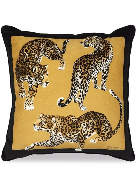 Dolce & Gabbana medium Leopardo-print velvet cushion