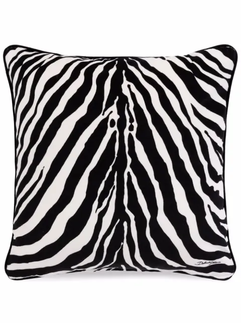 Dolce & Gabbana medium zebra-print velvet cushion
