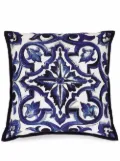Dolce & Gabbana small Blu Mediterraneo-print canvas cushion - White