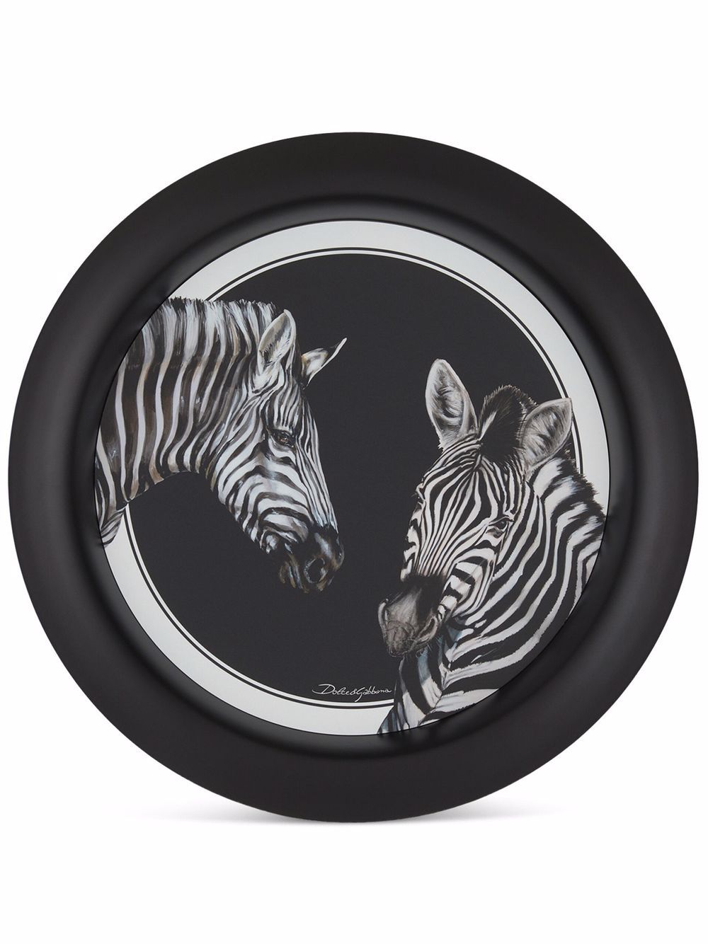 Dolce & Gabbana zebra-print lacquered tray (42cm) - Black