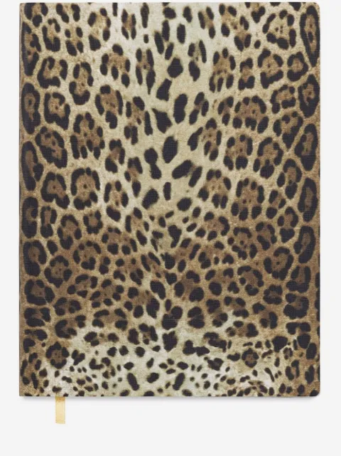 Dolce & Gabbana carnet en cuir à imprimé léopard
