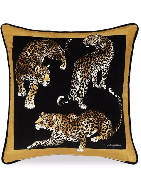 Dolce & Gabbana small Leopardo-print velvet cushion