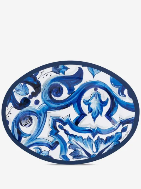 Dolce & Gabbana plateau en bois à imprimé Mediterraneo